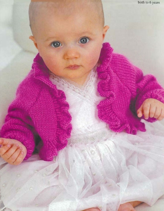 Items similar to Knit Baby Toddler Child Bolero Cardigan Vintage ...