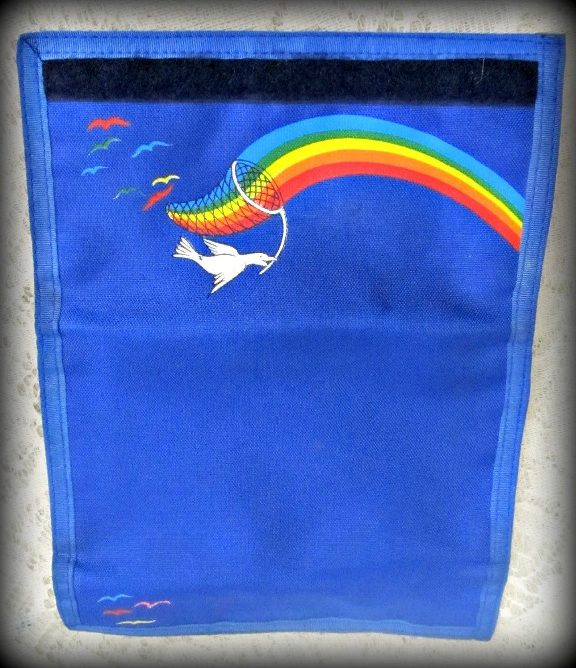 Blue velcro wallet Vintage velcro wallet Rainbow wallet