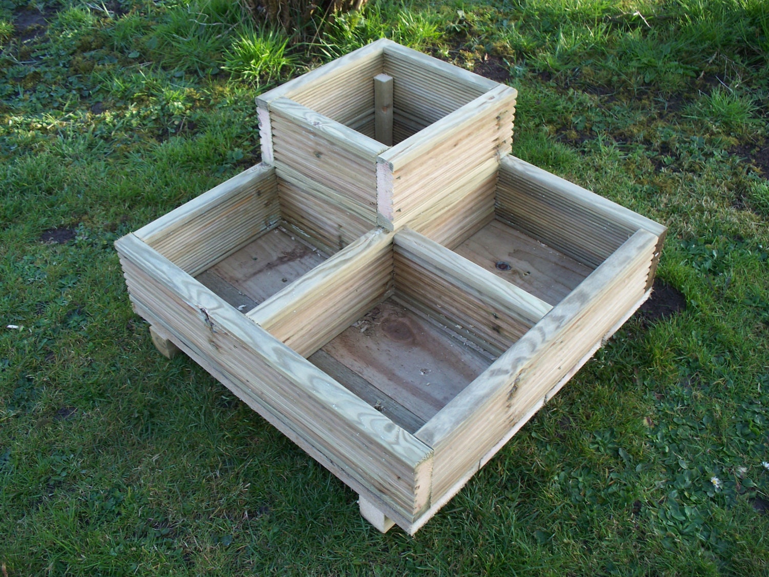 Square Decking Corner wooden garden planter wood