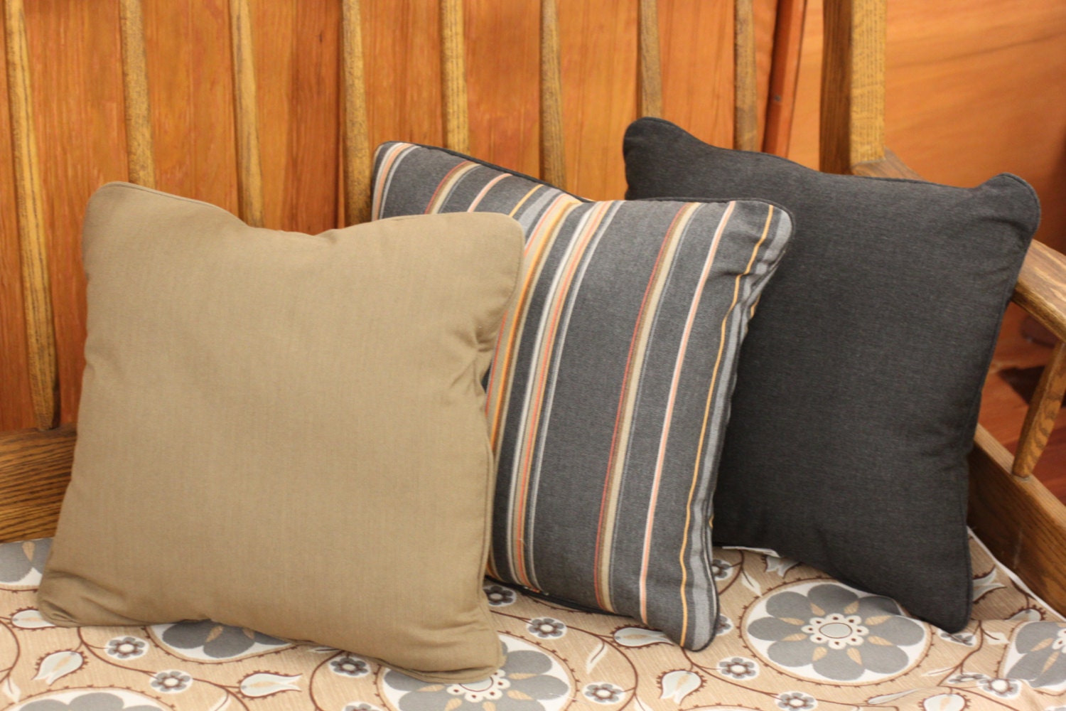 SUNBRELLA outdoor pillows with piping 17 x 17