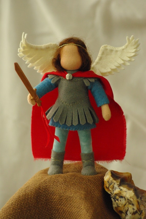 Saint Michael - waldorf doll (13 - 15 cm)