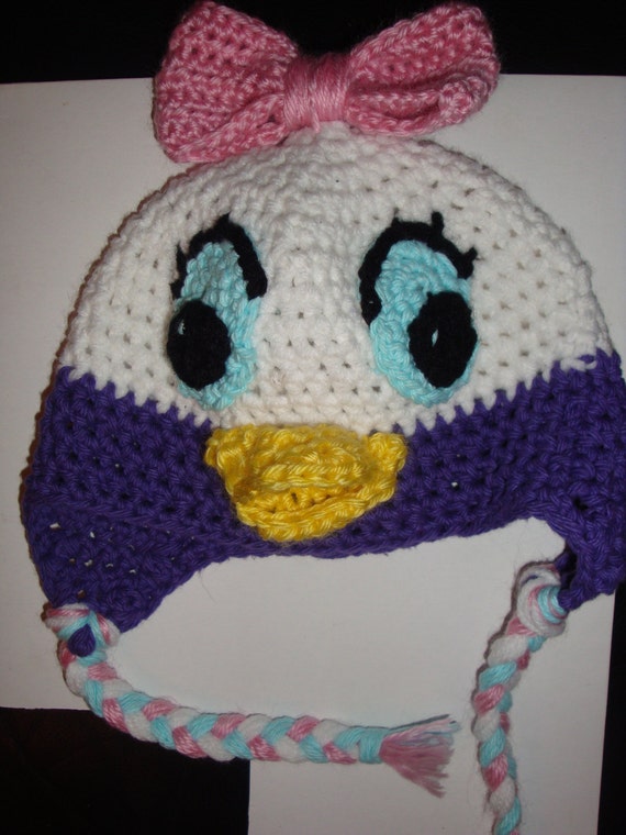 Daisy duck crochet hat by Topnotchcrochet on Etsy