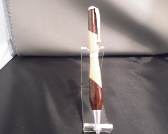 Slim Cross Style Twist Pen in Rosewood/Natural Wood with a Satin Finish