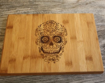 Sugar Skull, Dia de los Muertos, Skull, Personalized Cutting Board, Sugar Skull Decor, Skull Decor, Sugar Skull Cutting Board