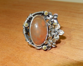 Silver ring "spirit stones. Chalcedony"