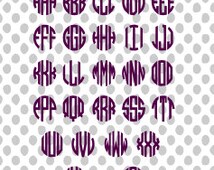 Circle monogram alphabet instant download (.dxf .svg and zipped .studio ...