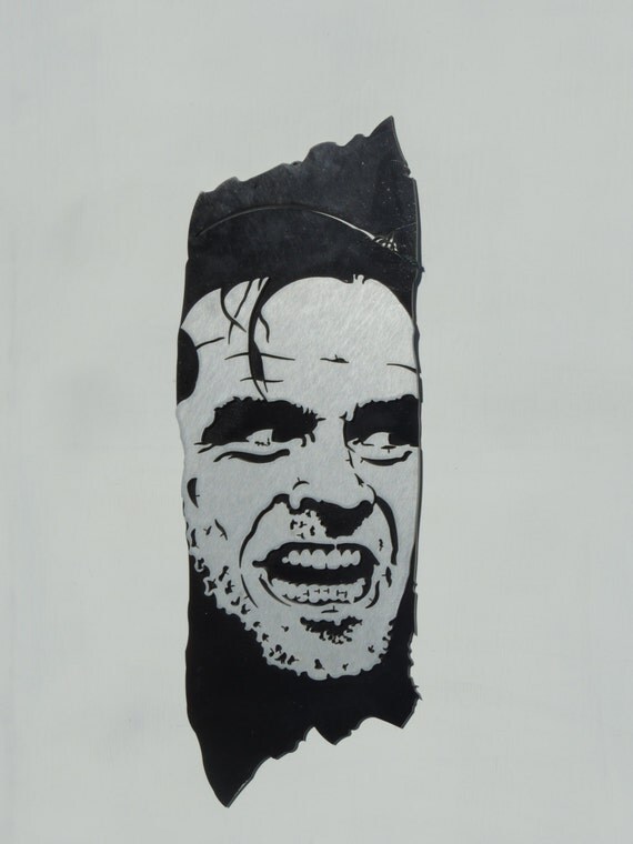 Jack Nicholson - Here&#39;s Johnny! Unique, Original 2D Metal Portrait - il_570xN.705098266_tl6a