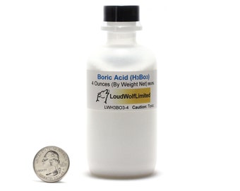 Boric Acid / 4 Ounces / Fine Powder / 99.9% Pure ACS Grade / Same Day Shipping