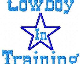 Cowboy In Training Star Machine Embroidery Single Design INSTANT DOWNLOAD