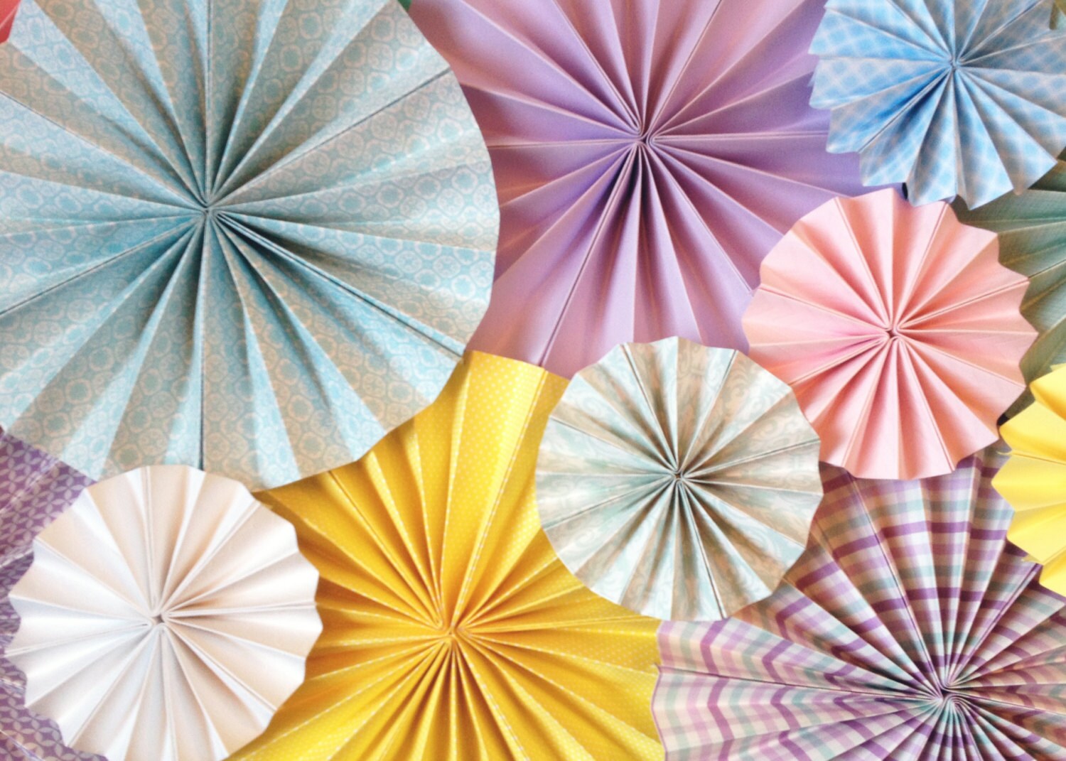 Spring Fling Paper Fan Backdrop Set of 29 Fans
