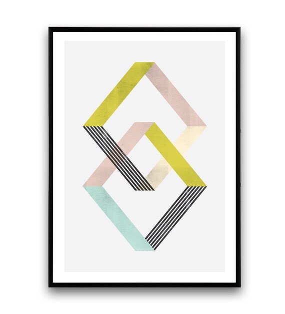 Abstract wall art Geometric print Modern wall art by Wallzilla