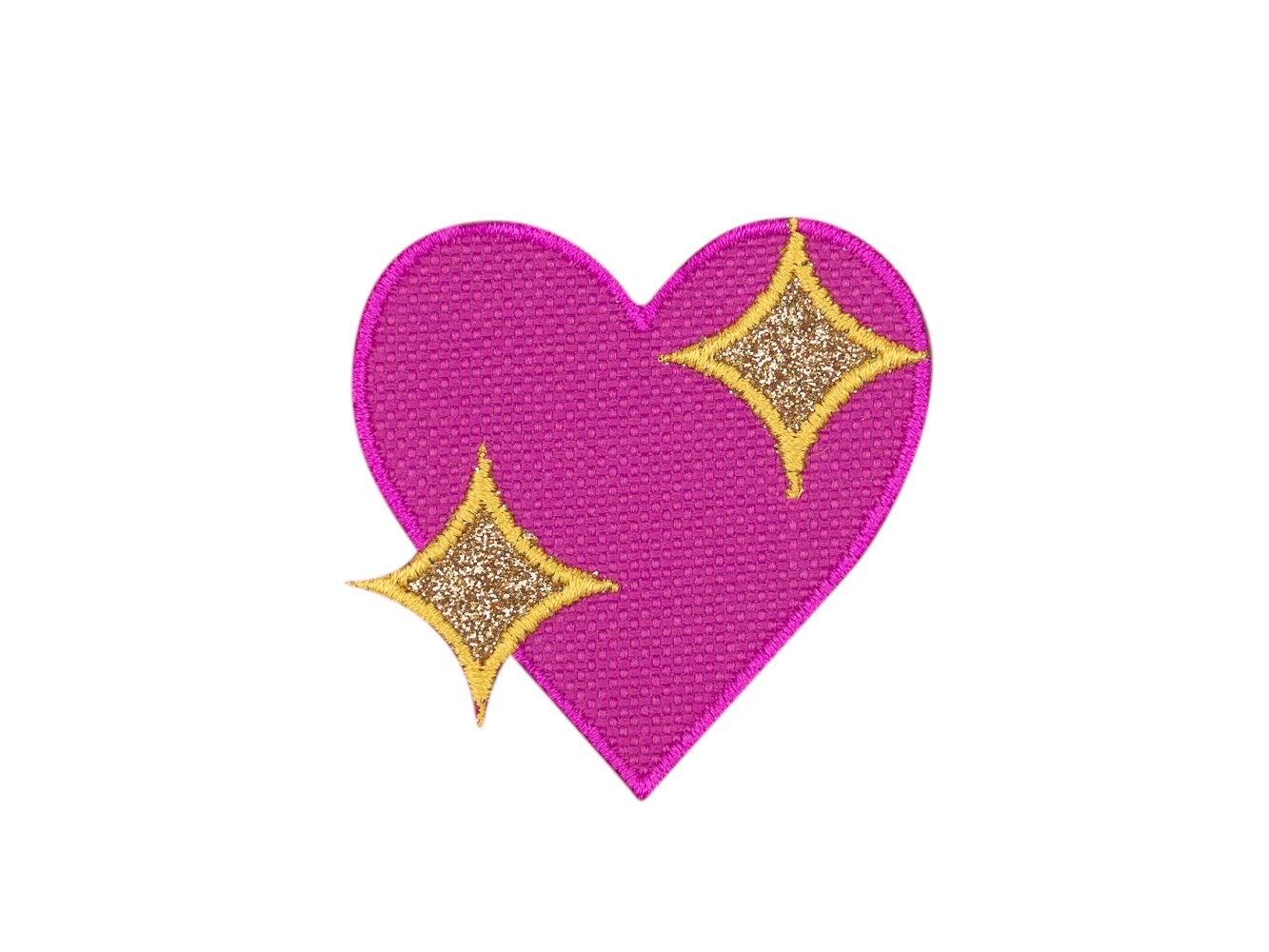 Sparkling Heart Emoji Embroidered Iron On Patch FREE