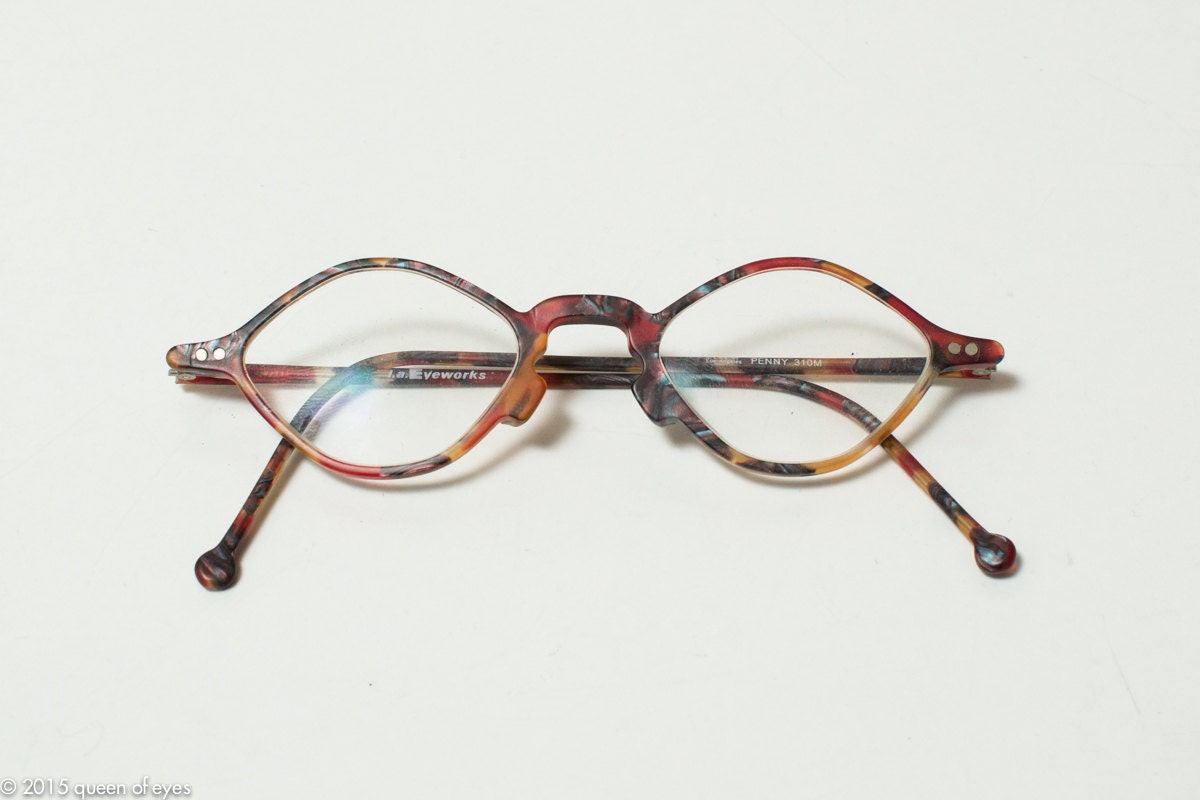 Unusual Diamond Shaped Eyeglass Frames by l.a. by QueenOfEyes