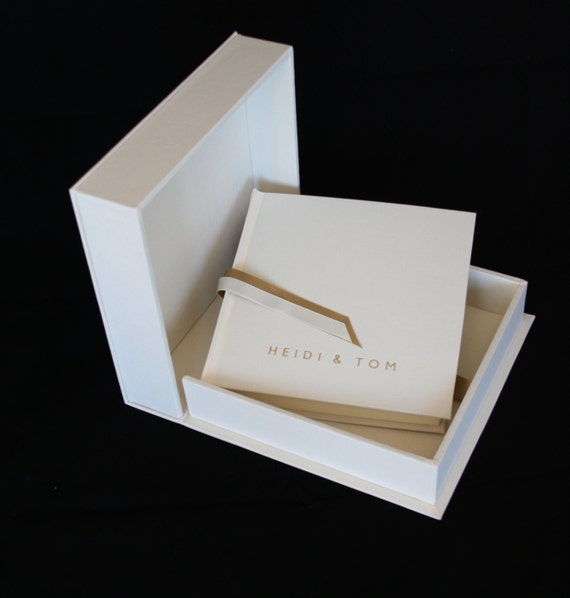 9 x 9 Bespoke wedding album & storage box by BlackCatBindery