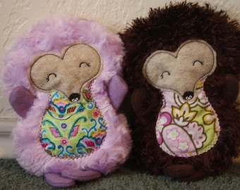 Personalized plush hedgehog toy. Baby Safe! - 3 sizes available!