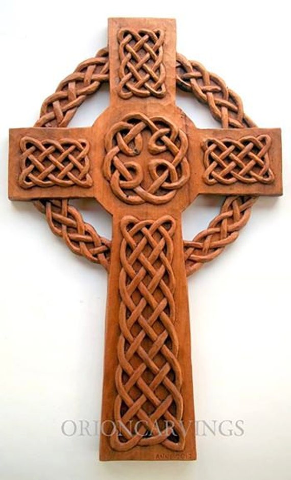 Celtic Cross Wood carving Handmade Woodcarving 118 x 185