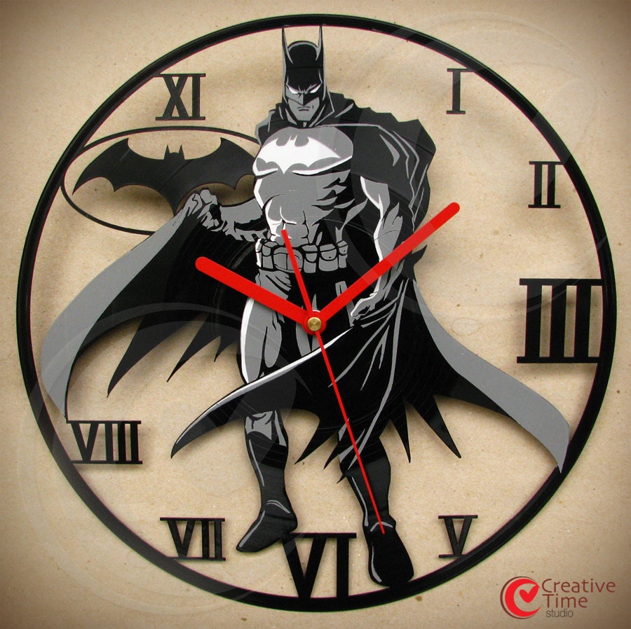 Vinyl wall clock Batman vintage by CreativeTimeStudio on Etsy