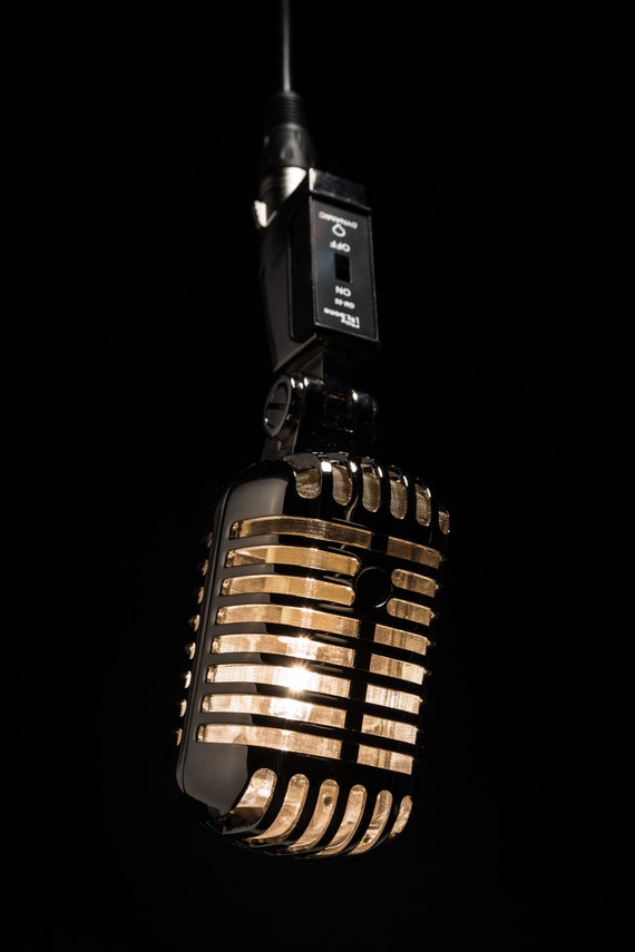 Hanging Retro Microphone Lamp by MicrophoneMania on Etsy