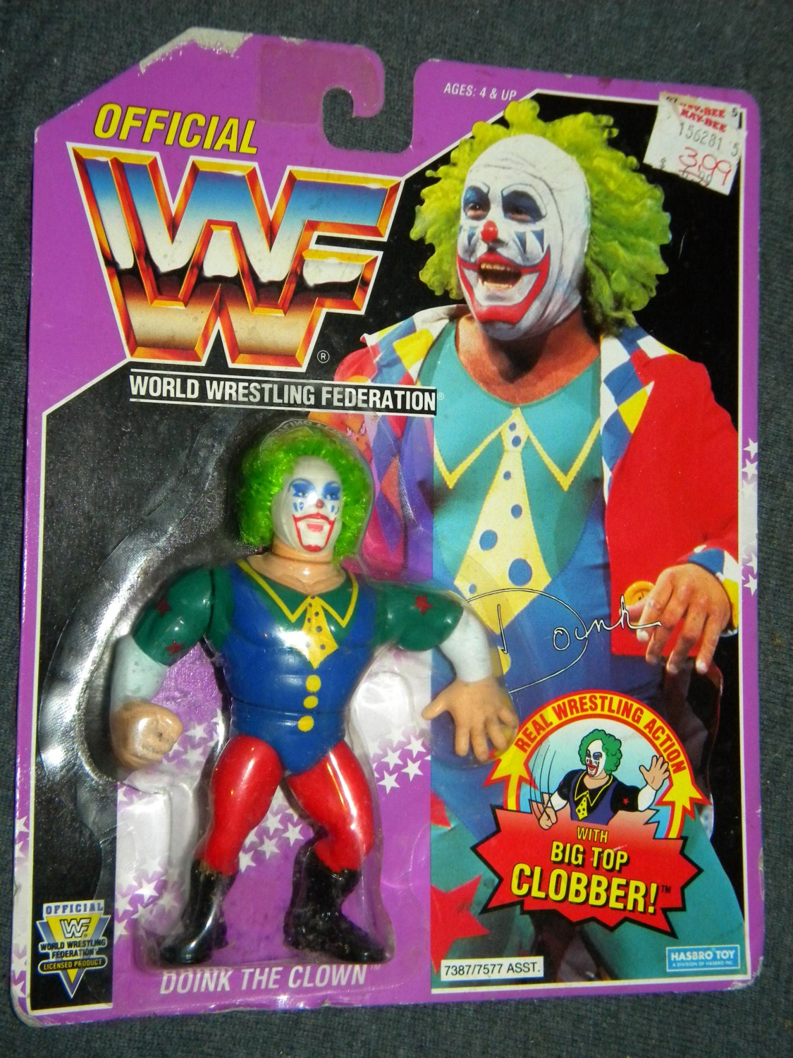 wwf hasbro doink the clown wrestling action figure wwe wcw ecw