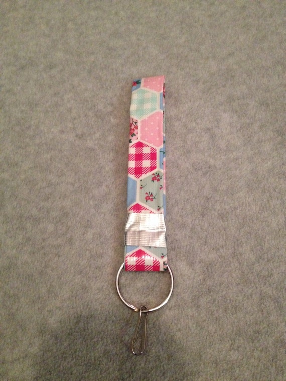 Duct tape keychain Patchwork print by MaryHazelsCreations on Etsy