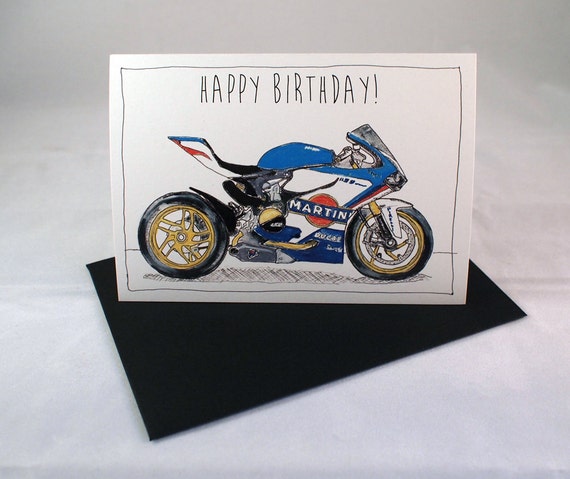 Motorcycle Birthday Card Ducati Panigale A6 by DailyBikers