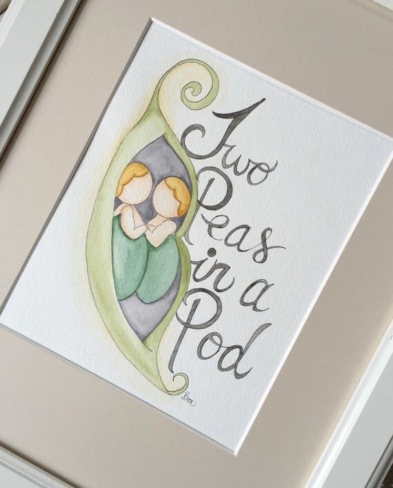 Two Peas in a Pod Nursery Art. Twins Nursery by BMonteDesigns