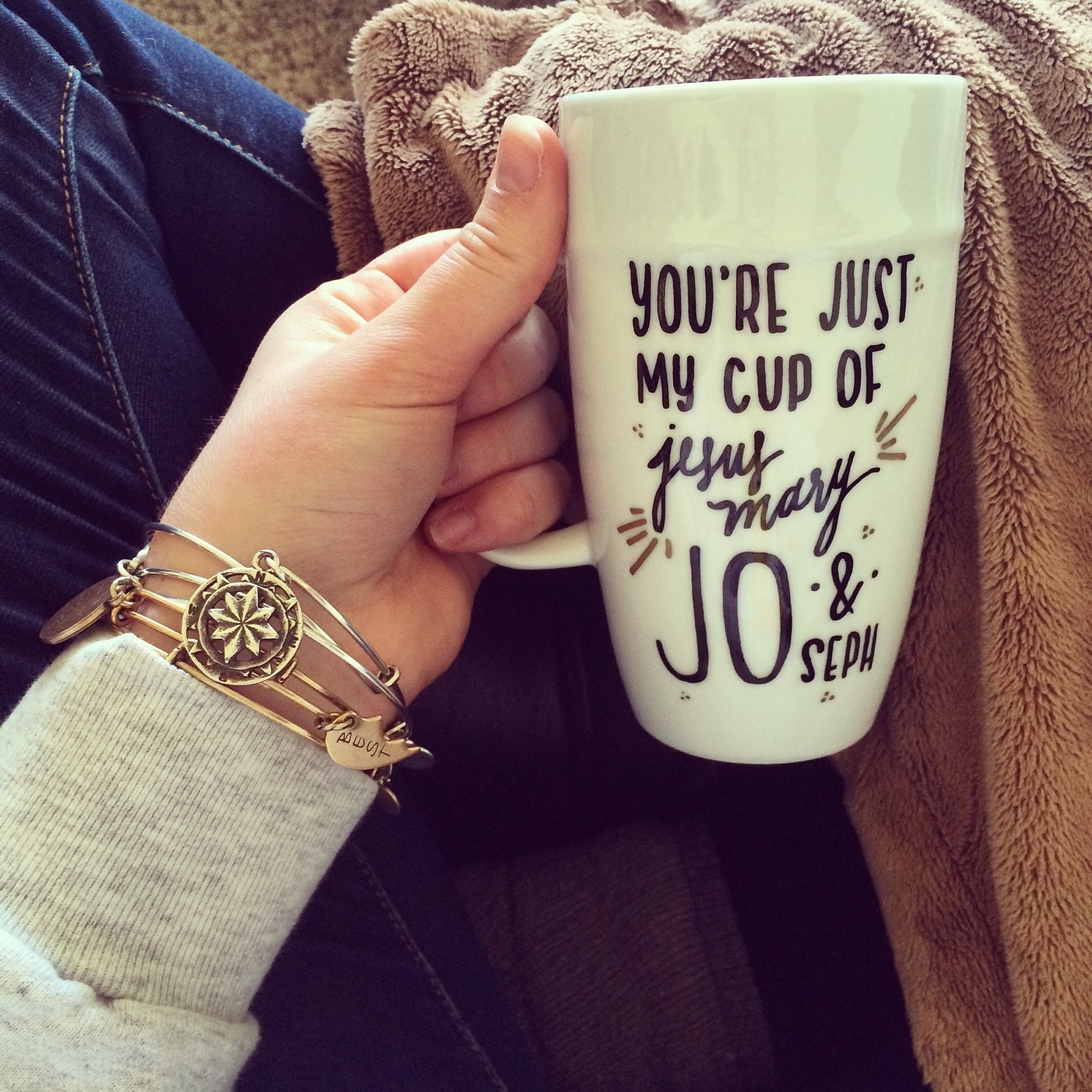 Cup of Joe Coffee Mug by WhiteGoldCalligraphy on Etsy