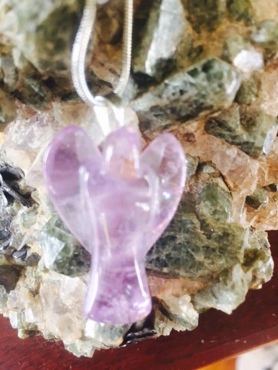 Amethyst angel pendant by SunMoonandEarth on Etsy