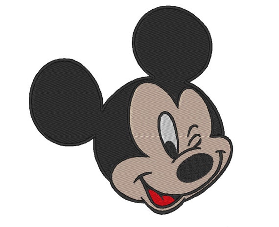 Download Mickey Mouse winking Stitch Embroidery design. 4 Sizes.