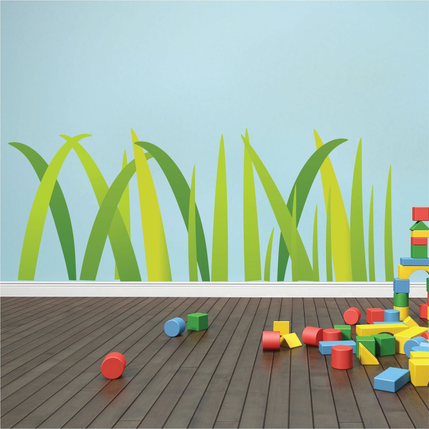 Grass Wall Decal Grass Wall Art Sticker Peel and Stick