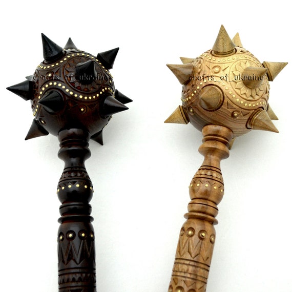 Large HAND CARVED Ukrainian Wooden Mace 1pcs by CraftsOfUkraine