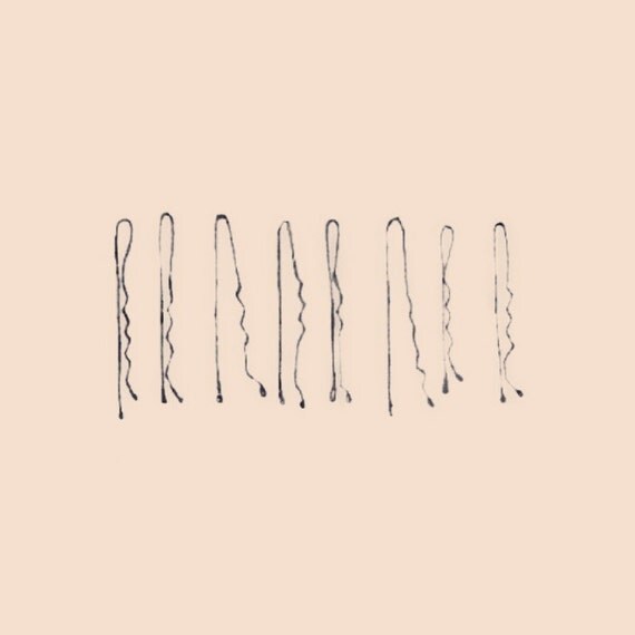 Bobby Pins Drawing Print by LauraLereveur on Etsy