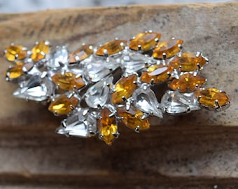 Vintage Rhinestone Cluster Brooch