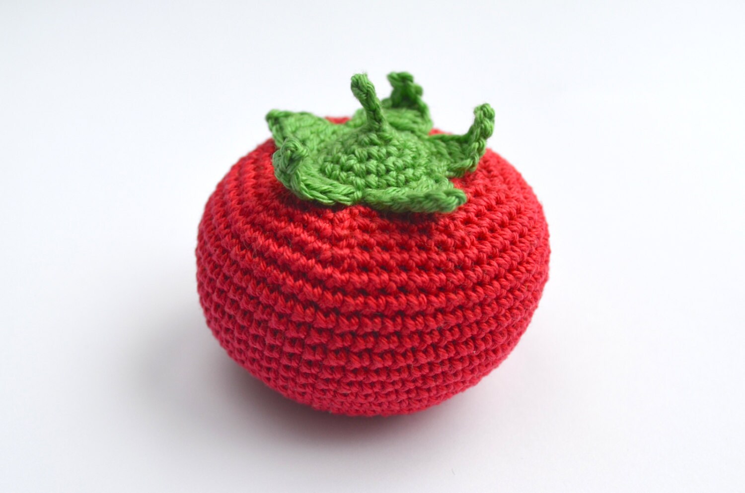 Crochet Tomato Play Food Learning toy by WoodAndYarnToys on Etsy