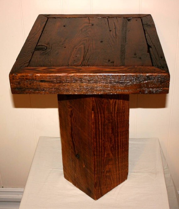 Items similar to Reclaimed Barnwood Beam Rustic Furniture End Table on Etsy