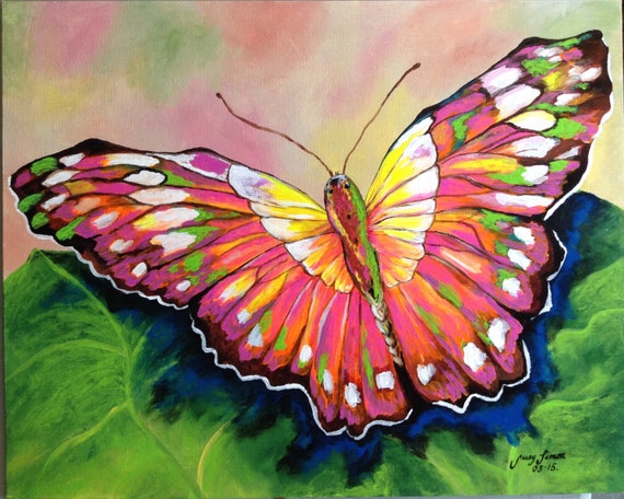 Items Similar To Butterfly Painting Acrylic 16x20 Canvas Panel Ready   Il 570xN.744634698 Maqi 