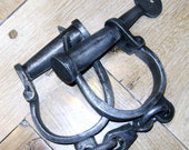 antique wrought iron handcuffs early 1900