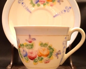 1940's Floral Demitasse Cup and Saucer Occupied Japan