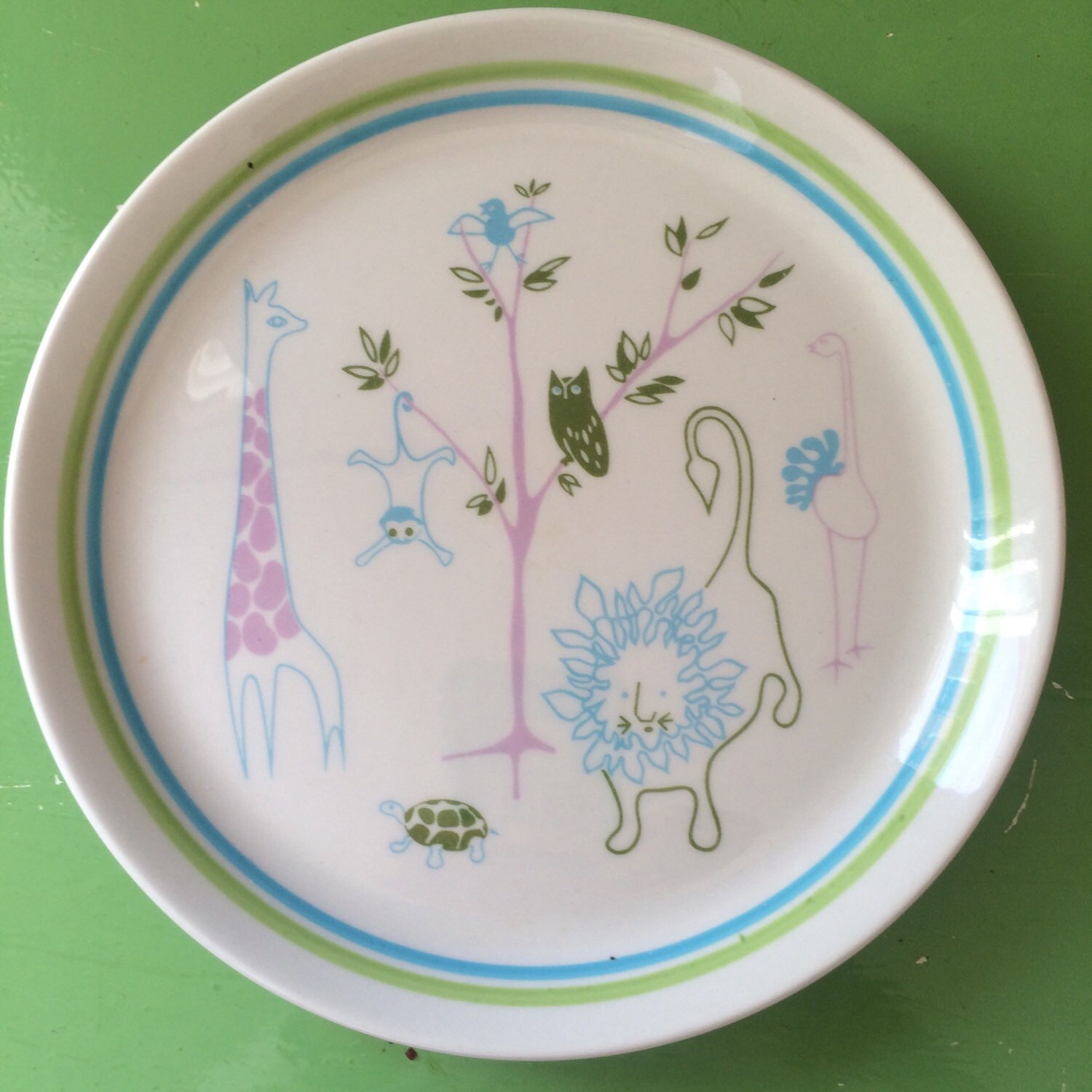 Shenango Restaurant Ware Children's Plate Zoo Animals