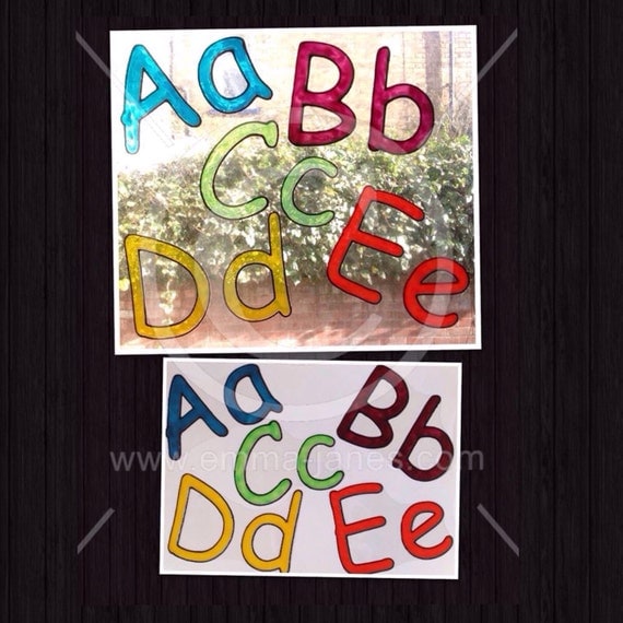 Alphabet window clings full A to Z letters for glass & window