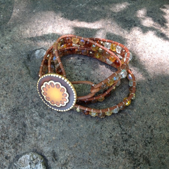 Leather Strap Bracelet by momsjewellery on Etsy