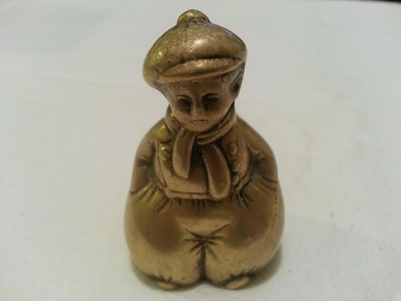 Vintage brass bell brass Dutch boy bell Dinning bell