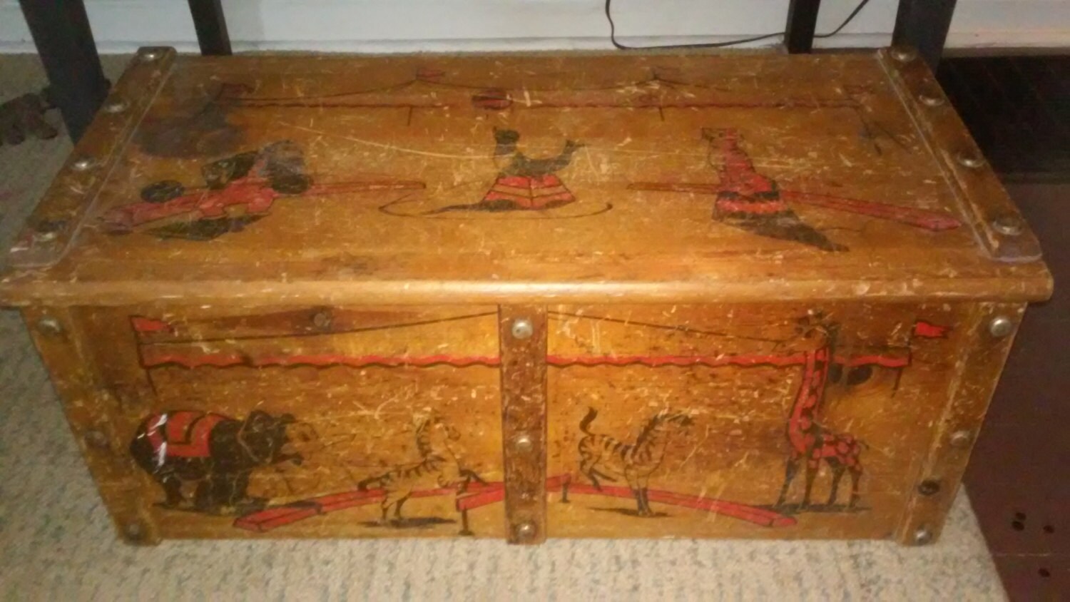 Circus Themed Toy Chest from the 1950s Haute Juice