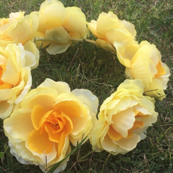 Yellow Rose flower crown Mother's Day gift photo by CamilleHeart