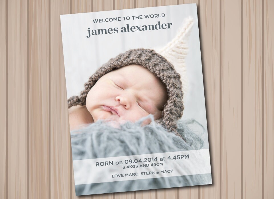 custom baby birth announcement