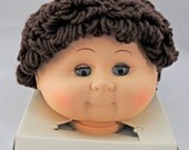 Vintage Cabbage Patch Style Doll Head - Brunette - Crafters, Dollmakers Find Vintage Cabbage Patch Style Doll Head - Brunette - Crafters, Dollmakers Find