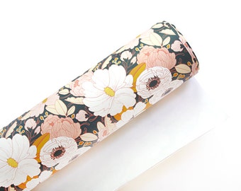 Floral Wrapping Paper - Dark - Floral Gift Wrap - 3 Sheets