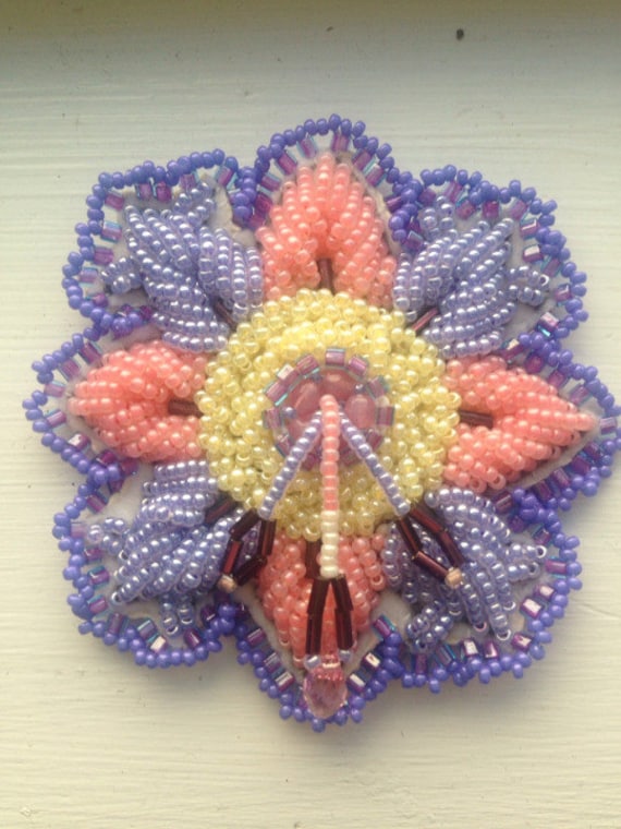 Floral Raised Beadwork Barrette