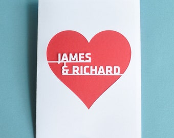 Gay Wedding Card Customized Personalized with Names