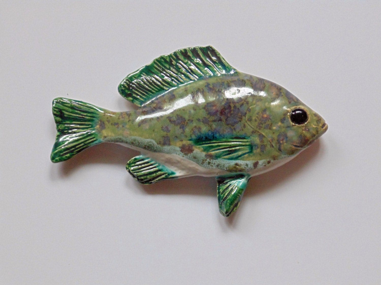 Ceramic fish art sunfish decorative wall hanging
